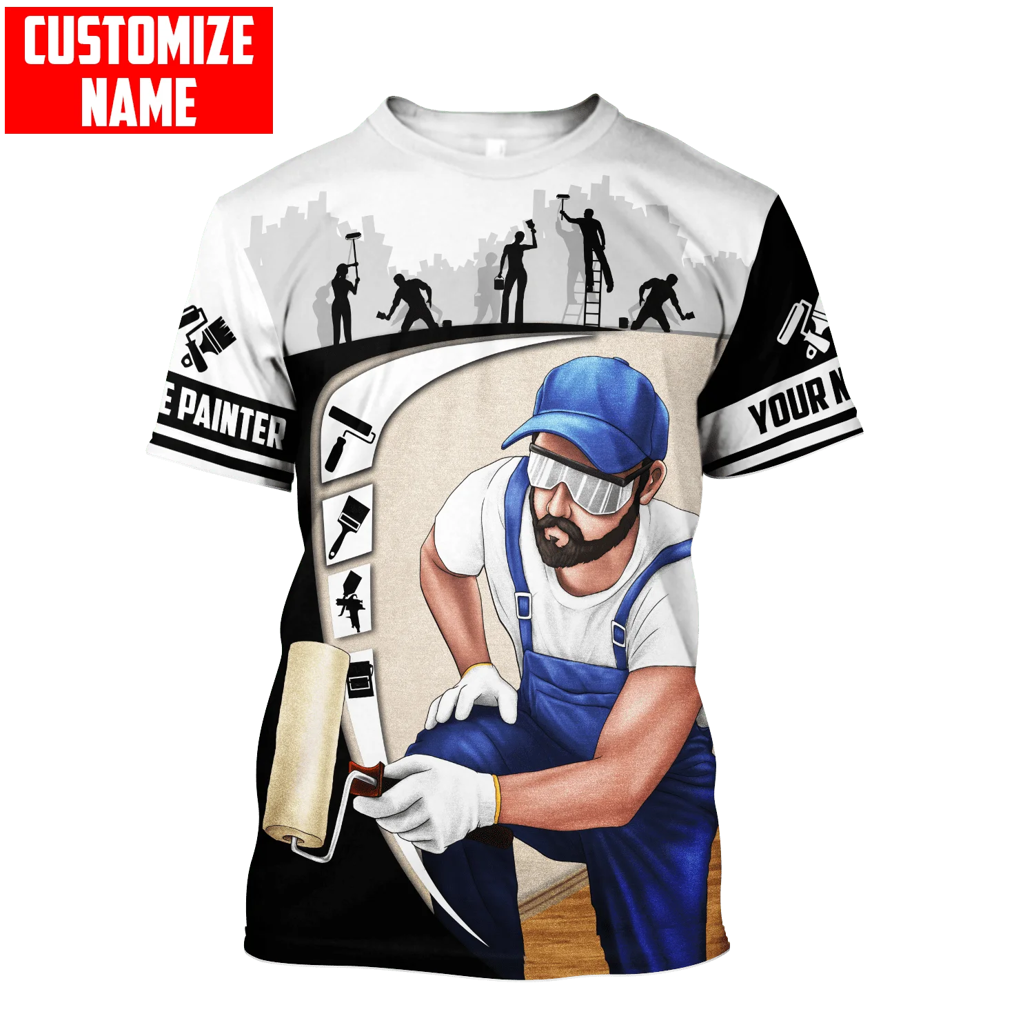 Nome personalizado pintor 3d t - Streetwear Brand T Shirt avaliação e preço