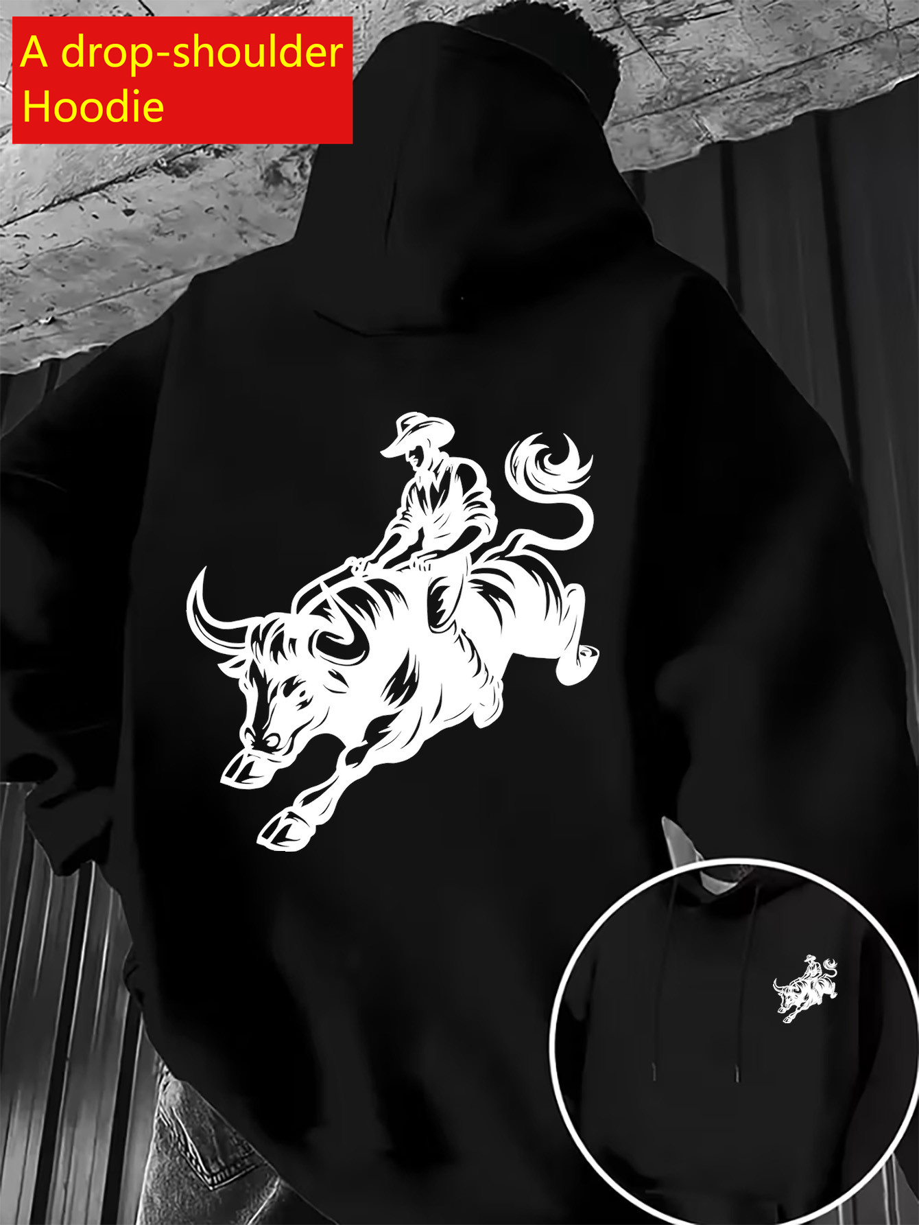 Streetwear Brand Drops - Moletom Masculino Streetwear com Ombro Caído,