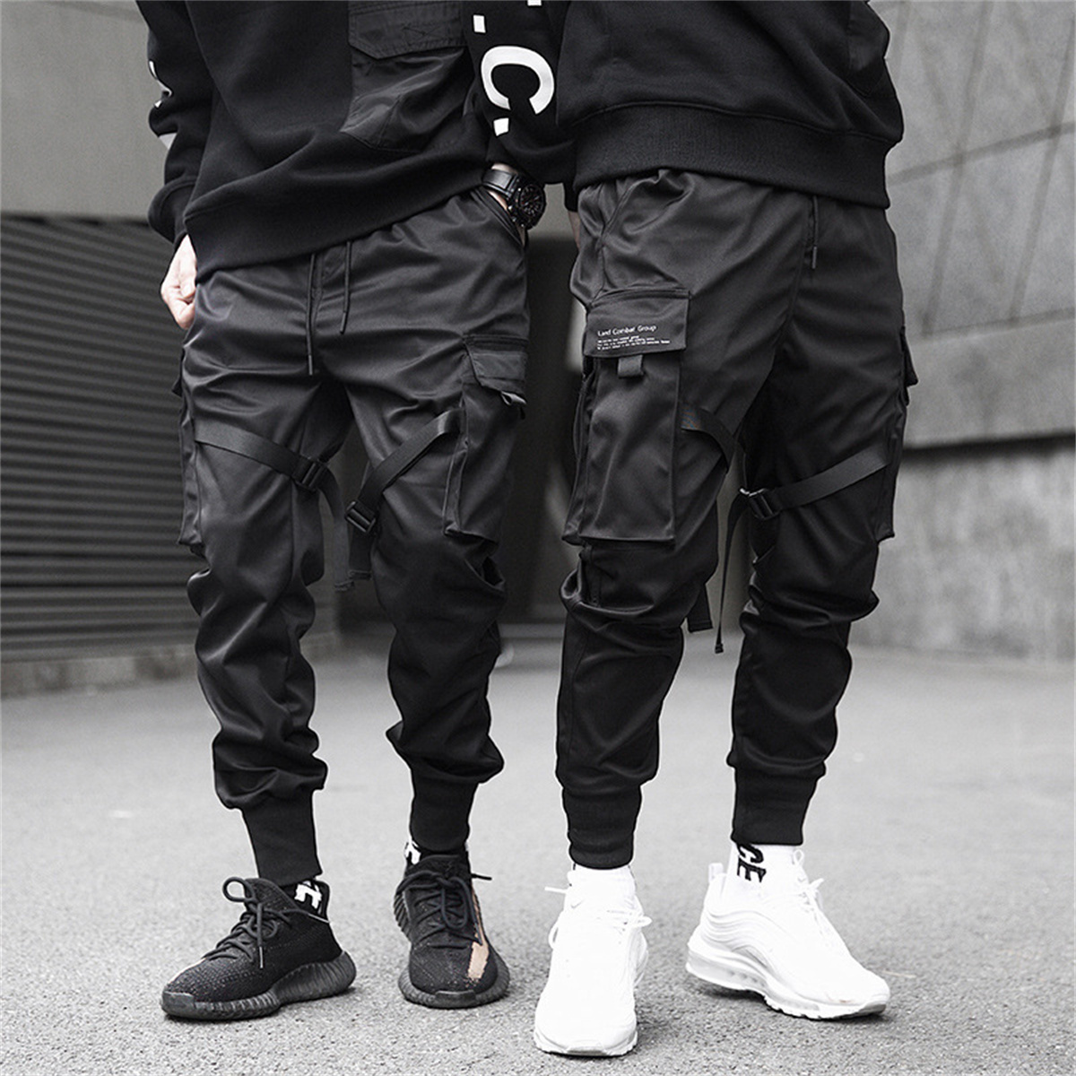 Preto hip hop calças de carga  - Gallery Dept Flare avaliação e preço