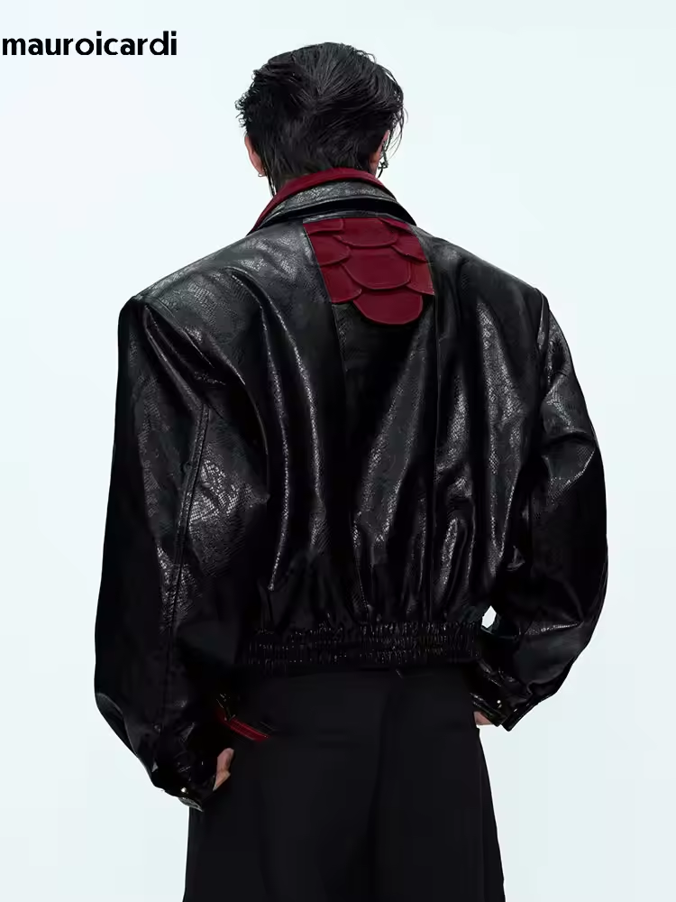 Jaqueta de Couro PU com Estamp - Streetwear Brand China avaliação e preço