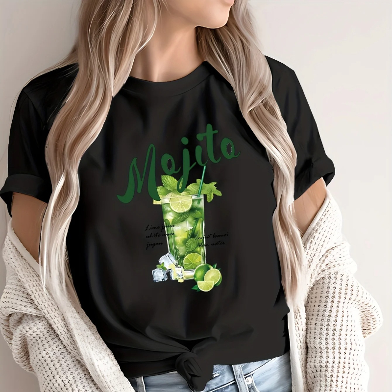 Streetwear Brand Drops - Mojito cocktail bebida gráfico camiseta feminina