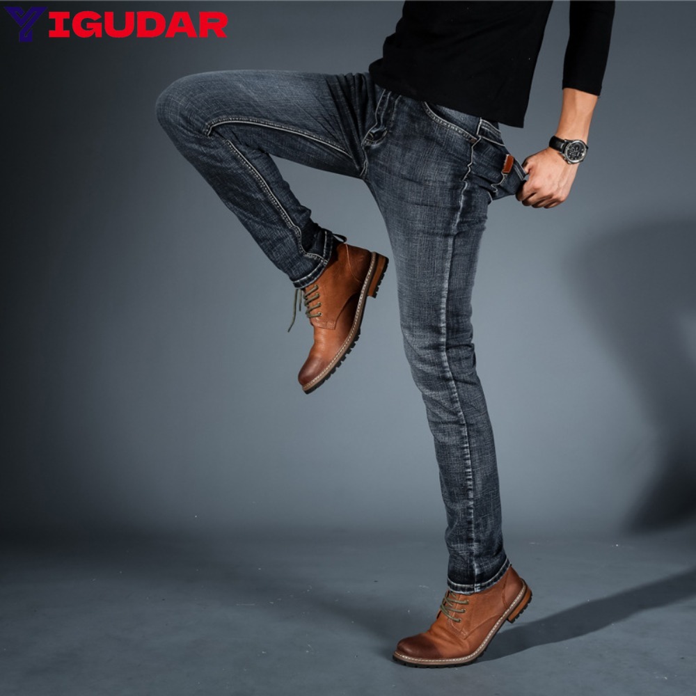 Moda minimalista estiramento j - Streetwear Brand Denim avaliação e preço