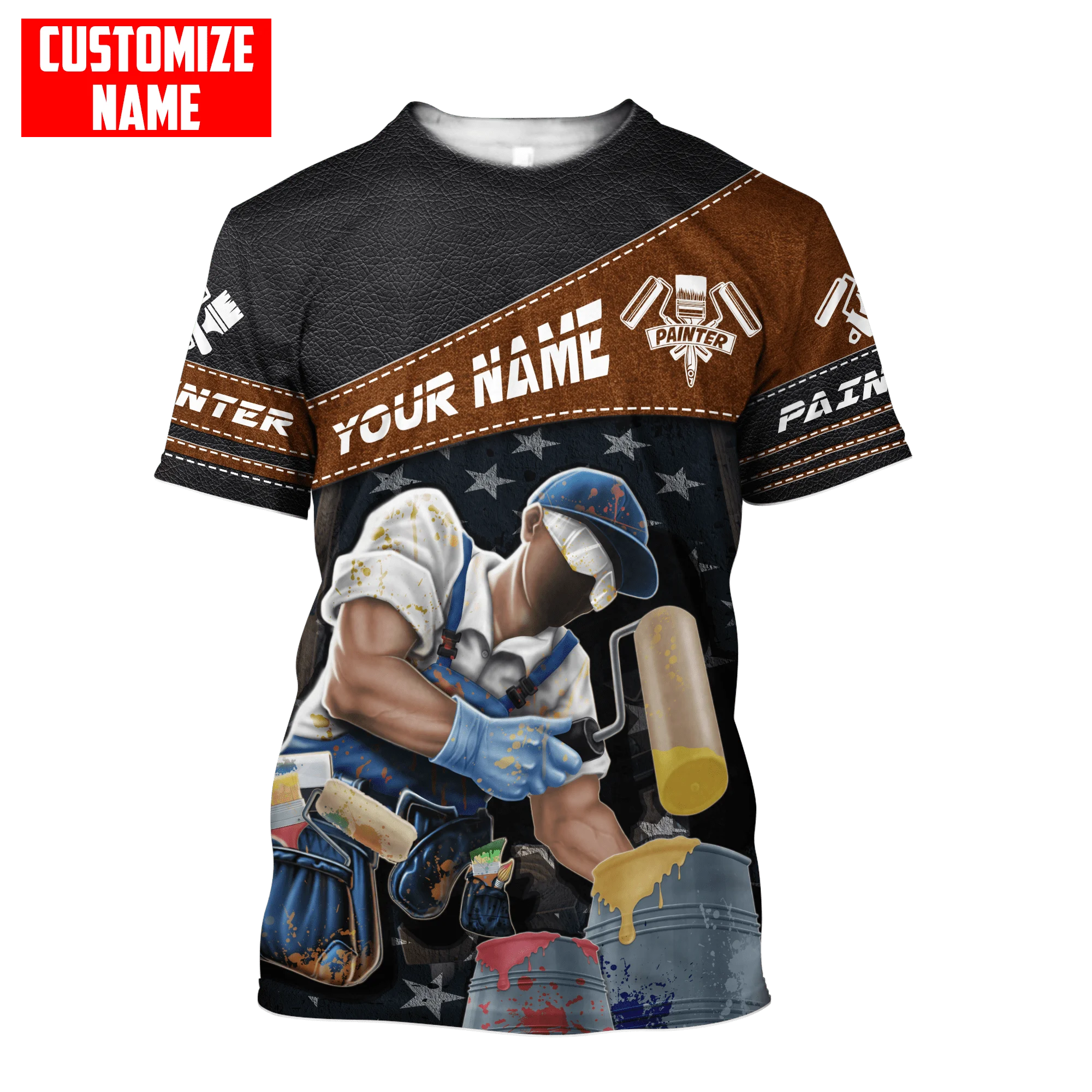 Nome personalizado pintor 3d t - Streetwear Brand T Shirt avaliação e preço