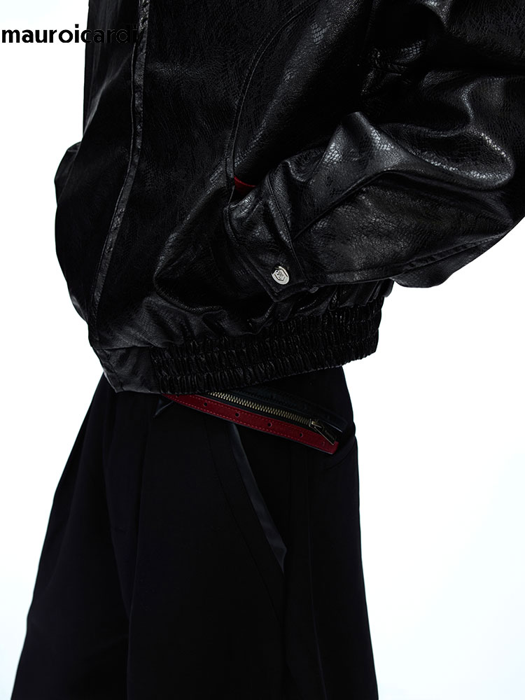 Jaqueta de Couro PU com Estamp - Streetwear Brand China avaliação e preço