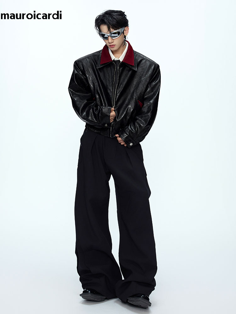 Jaqueta de Couro PU com Estamp - Streetwear Brand China avaliação e preço