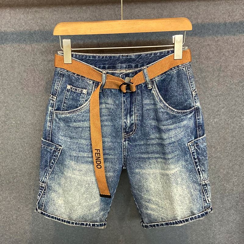 Verão masculino casual denim s - Streetwear Brand Denim avaliação e preço
