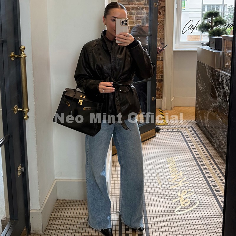 Casaco Feminino de Couro Sinté - Streetwear Brand China avaliação e preço