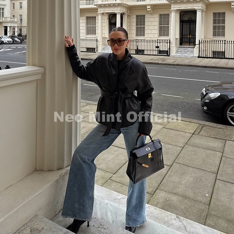 Casaco Feminino de Couro Sinté - Streetwear Brand China avaliação e preço